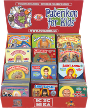 Load image into Gallery viewer, Special Package! We celebrate 15 years of "Paterikon for Kids" - All 119 books in one impressive set – plus display!