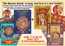Load image into Gallery viewer, &quot;Orthodox Value Package&quot; - &quot;My Holy Queens and Princesses&quot; &amp; &quot;My Warrior Saints - Plus 2 Coloring Books, 2 posters and 36 stickers&quot; - 15% Discount